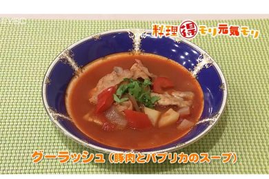 5月20日放送　菅野由子先生　グーラッシュ（豚肉とパプリカのスープ）